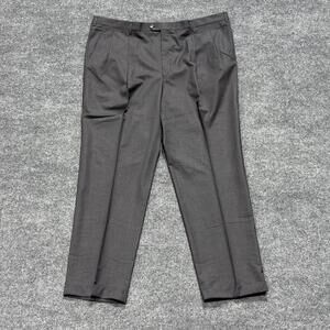 Hickey Freeman Pants Mens 44R Gray Pleated Dress Suit Slacks Cuffed Hem